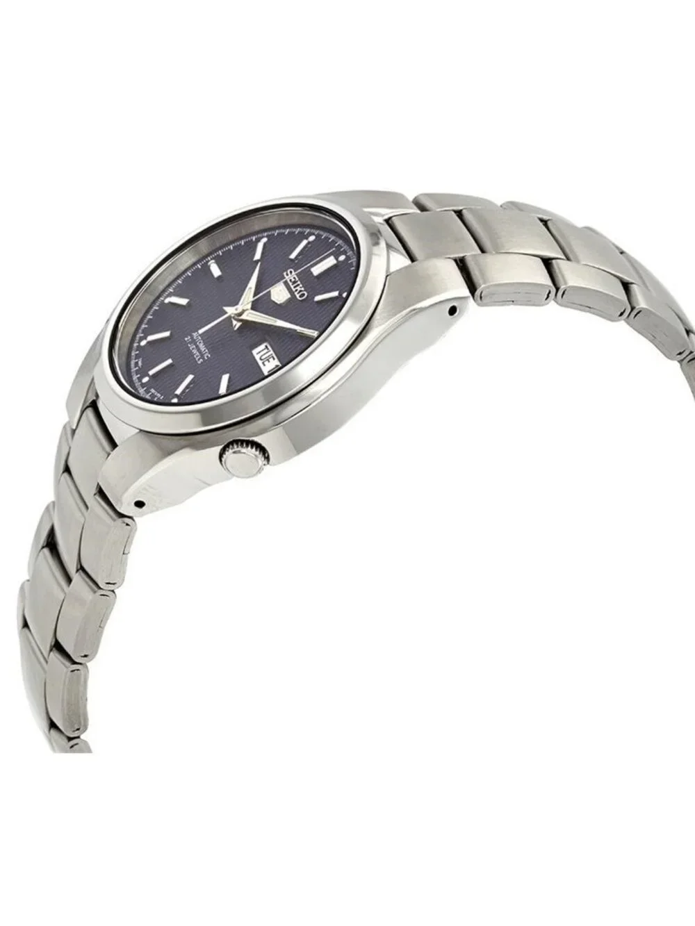 NWT Seiko Series 5 Automatic Blue Textured Dial Men's Watch